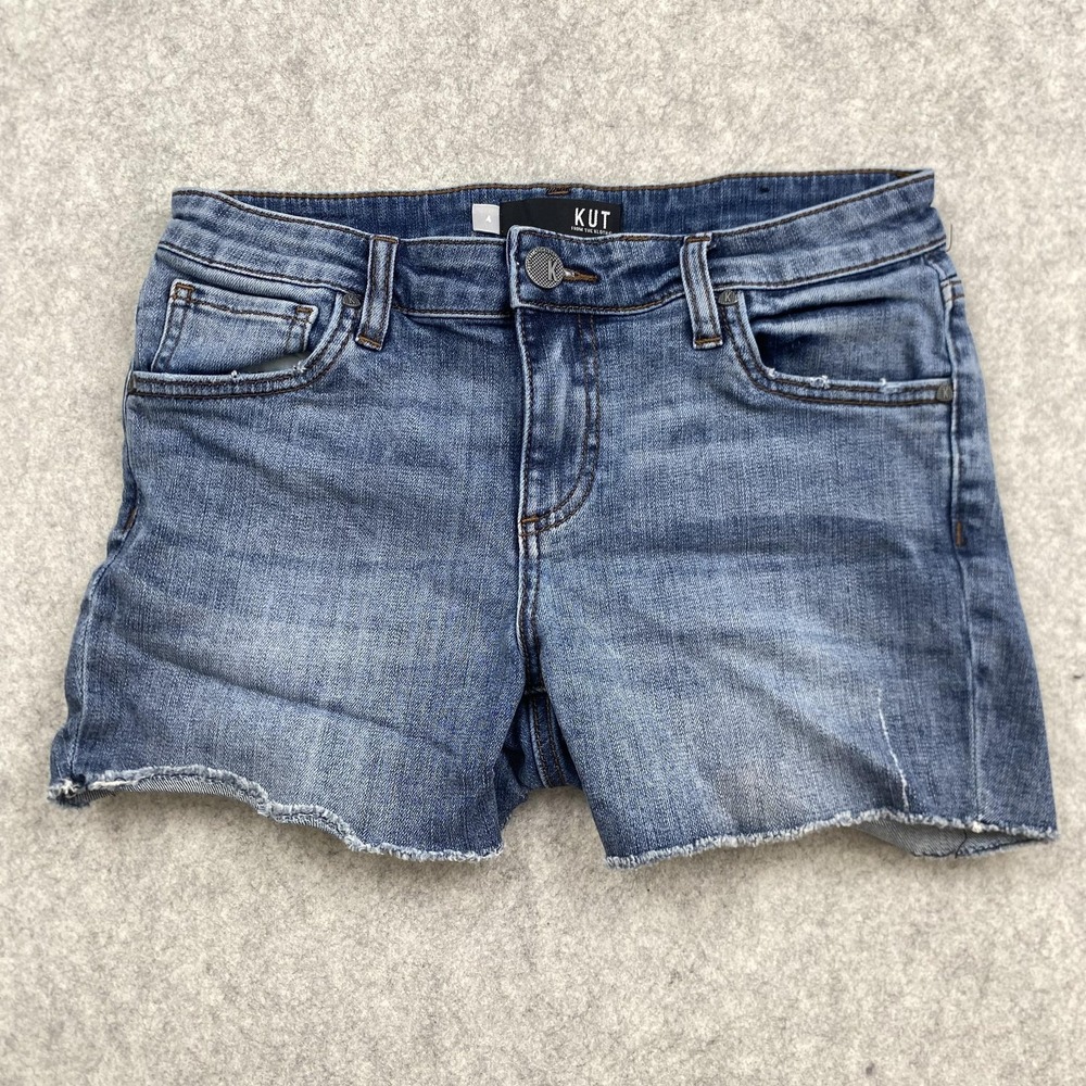 KUT From The Kloth Shorts Womens 4 (28x3) Blue Denim Gidget Fray Cutoff